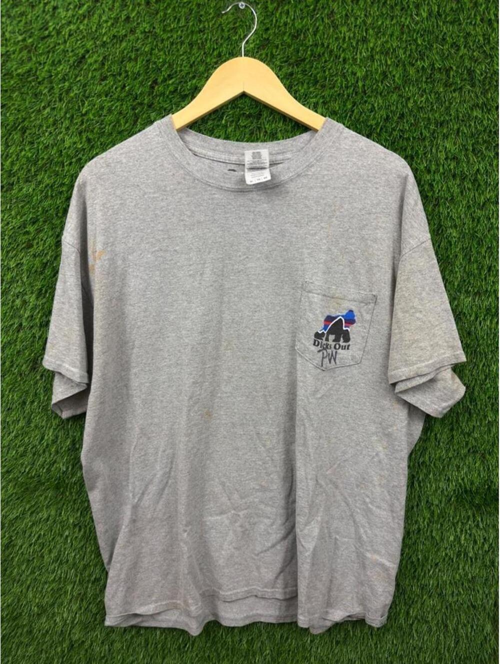 Harambe Gorilla Graphic Pocket T-Shirt Gray Gildan Ultra Cotton XL